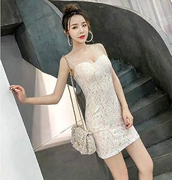 Amazon.co.jp: ワンピース ミニ M 白 総レース キャミソール